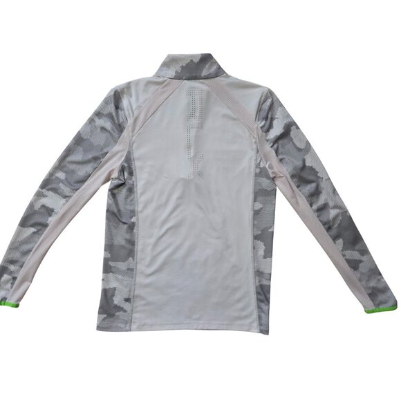 RLX Ralph Lauren S Fits 4-6 Gray White Slim Top 1/4 Zip Golf Beach - Picture 2 of 11